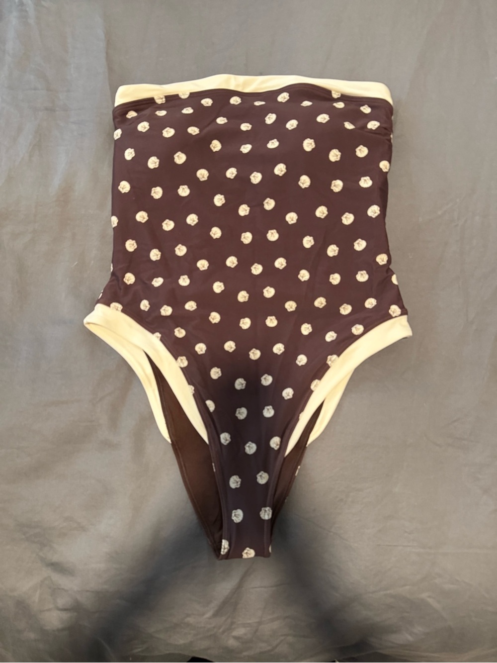 Abercrombie & Fitch Brown One-Piece with Cream Shell Print